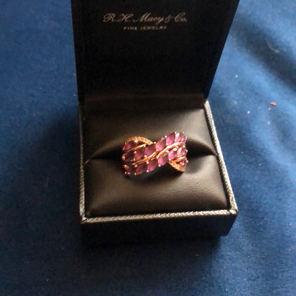 Size 8 rose gold over silver ring